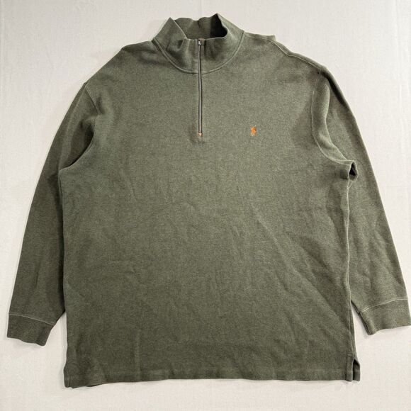 Polo Ralph Lauren Men's Pullover Estate Rib Sweater Size 3XLT Green/Orange - Picture 1 of 7